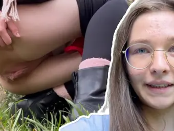 Scorching 18yo Indian nubile gets horny with outdoor and public have fun, gets a taste of piss and cuni