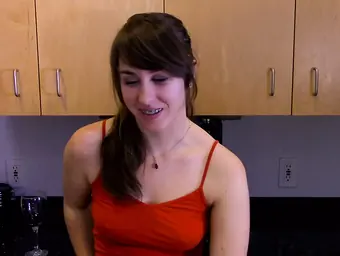 Smallish dark-haired gets her cock-squeezing beaver plumbed in POINT OF VIEW while wearing braces