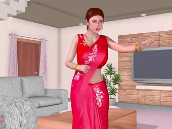 Indian instructor Pyasi Bhabi gets her beaver and donk opened up by Devar's BIG BLACK COCK in a 3-dimensional animation