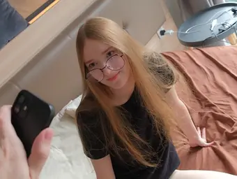 My stepsister is a pornographic star in glasses and likes it - POINT OF VIEW homemade reality pornography