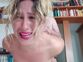 Blond first-timer fails at assfucking and gets a fails-of-an-idea penalty