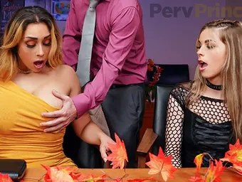 Renee Rose and Lilly Hall crew up to entice their naughty step-mother and Principal in a steaming, super-steamy role-have fun