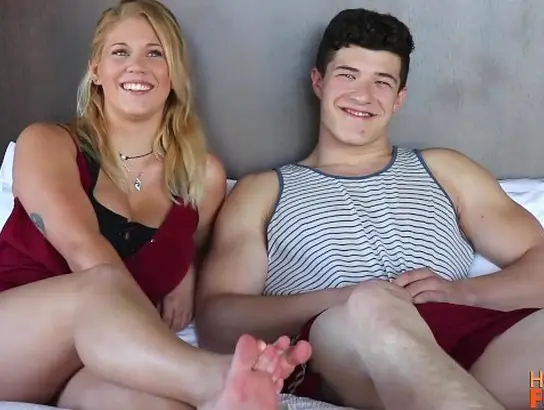 Ash-blonde with all-natural baps & hefty mammories takes on a phat penis in HD