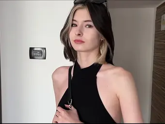 Cutie Kim gets her small tits sucked while on a business trip and gets pounded doggy-style