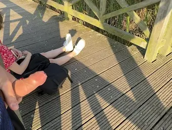 AlexSander's public masturbation POV: I'm stroking off in front of her like a pro!